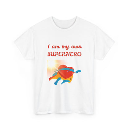 Superhero Empowerment Tee, Unisex Heavy Cotton Tee, Gift for Comic Lovers, Motivational Apparel, Fun Everyday Wear