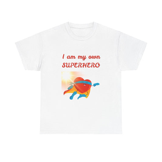 Superhero Empowerment Tee, Unisex Heavy Cotton Tee, Gift for Comic Lovers, Motivational Apparel, Fun Everyday Wear