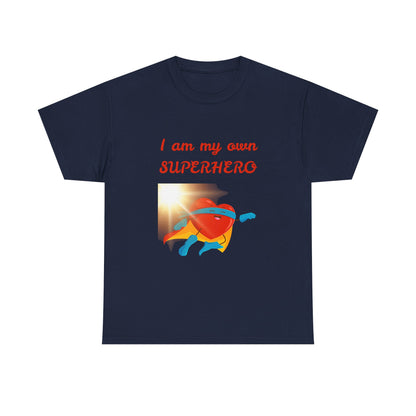 Superhero Empowerment Tee, Unisex Heavy Cotton Tee, Gift for Comic Lovers, Motivational Apparel, Fun Everyday Wear